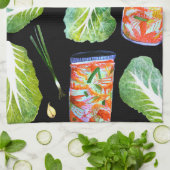 Kimchi Ingredients Waterverf Fun Fermentation Theedoek (Gevouwen)