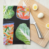 Kimchi Ingredients Waterverf Fun Fermentation Theedoek (Quarter Fold)