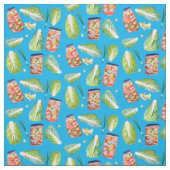 Kimchi Ingredients Waterverf Pattern Blue Stof (Swatch)