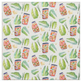 Kimchi Ingredients Waterverf Pattern White Stof (Swatch)