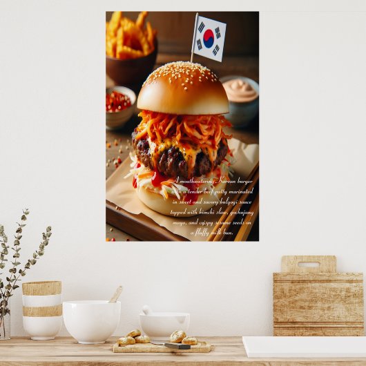 Kimchi Kick Burger 24x36 Poster (Keuken)