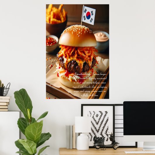 Kimchi Kick Burger 24x36 Poster (Thuiskantoor)