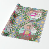 Kimchi Making Pattern – Illustrated Korean Food Wr Cadeaupapier (Uitgerold)