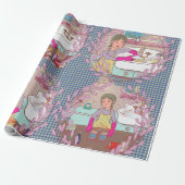 Kimchi Making Pattern – Illustrated Korean Food Wr Cadeaupapier (Uitgerold)