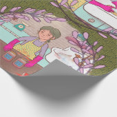 Kimchi Making Pattern – Illustrated Korean Food Wr Cadeaupapier (Hoek)