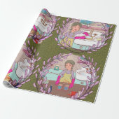 Kimchi Making Pattern – Illustrated Korean Food Wr Cadeaupapier (Uitgerold)