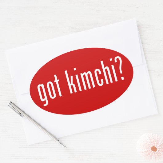 Kimchi? Ovale Sticker (Envelop)