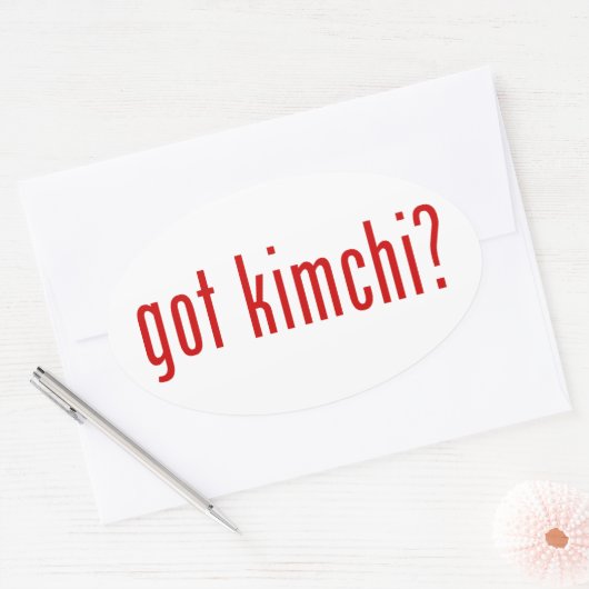 Kimchi? Ovale Sticker (Envelop)