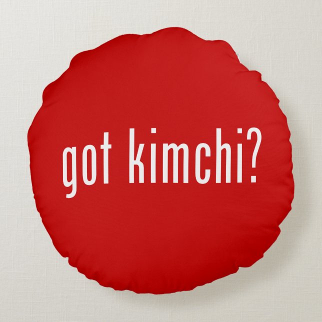 Kimchi? Rond Kussen (Achterkant)