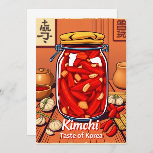Kimchi - smaak van Korea Kaart (Voorkant / Achterkant)