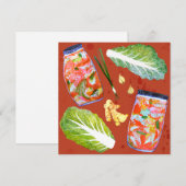 Kimchi Spicy Fermentation Waterverf Art Kaart (Voorkant / Achterkant)