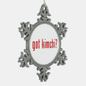 Kimchi? Tin Sneeuwvlok Ornament (Links)