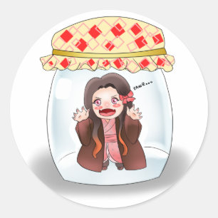 Kimetsu no Yaiba (Nezuko chibi sticker) Ronde Sticker