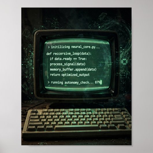 Kimi Code Retro Terminal AI Art Poster (Voorkant)