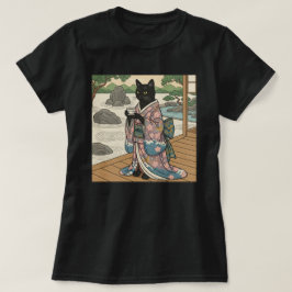 Kimono Black Cat  T-shirt