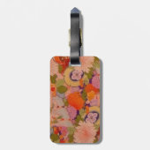 Kimono Bloem Roze Bloemmotief Bagagelabel (Achterkant verticaal)