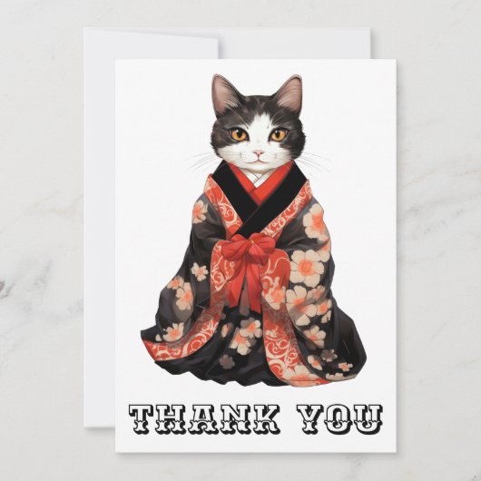 Kimono Cat Bedankkaart (Voorkant)