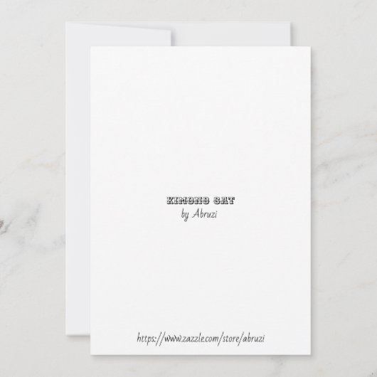 Kimono Cat Bedankkaart (Achterkant)