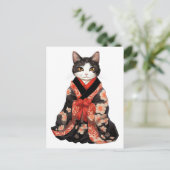 Kimono Cat Briefkaart (Staand voorkant)