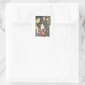 "Kimono Dance & Japanese Text – Edo Art Design" Vierkante Sticker (Tas)