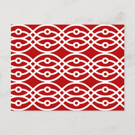 Kimono, donkerrood en wit briefkaart (Voorkant)