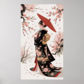 Kimono en kersenbloesem poster (Voorkant)