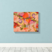 Kimono Flower Pink Floral Pattern Canvas Afdruk (Insitu (Houten vloer))