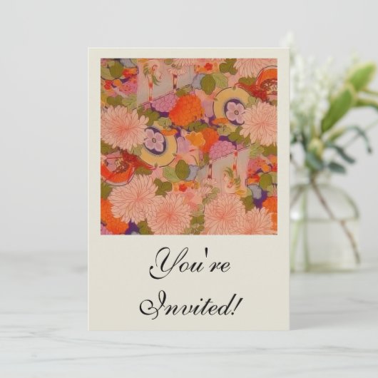 Kimono Flower Pink Floral Pattern Kaart (Staand voorkant)