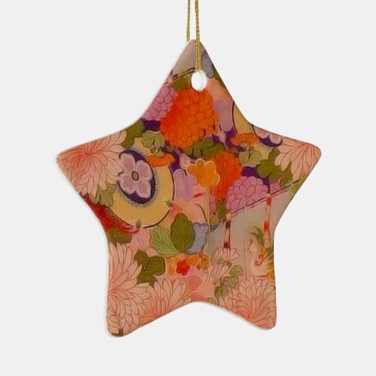 Kimono Flower Pink Floral Pattern Keramisch Ornament (Rechts)