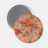 Kimono Flower Pink Floral Pattern Magneet (Voorkant / Achterkant)