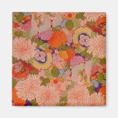 Kimono Flower Pink Floral Pattern Magneet (Voorkant)