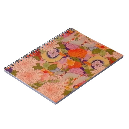 Kimono Flower Pink Floral Pattern Notitieboek (Linkerzijde)