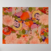 Kimono Flower Pink Floral Pattern Poster (Voorkant)