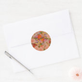 Kimono Flower Pink Floral Pattern Ronde Sticker (Envelop)