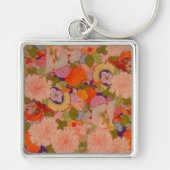 Kimono Flower Pink Floral Pattern Sleutelhanger (Voorkant)