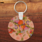 Kimono Flower Pink Floral Pattern Sleutelhanger (Voorkant)