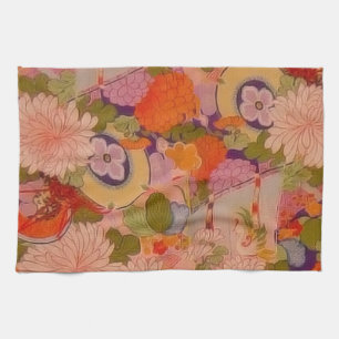Kimono Flower Pink Floral Pattern Theedoek