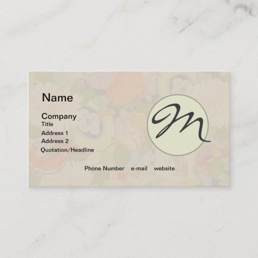 Kimono Flower Pink Floral Pattern Visitekaartje (Voorkant)