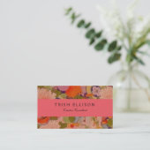 Kimono Flower Pink Floral Pattern Visitekaartje (Staand voorkant)