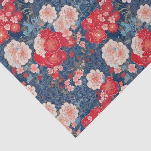 Kimono geïnspireerd Japans patroon weefsel Papier (Detail)