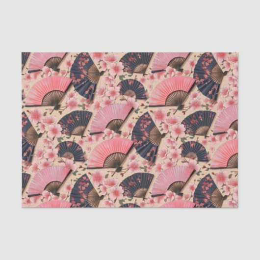 Kimono geïnspireerd Japans patroon weefsel Papier (Voorkant)