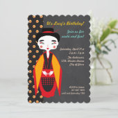 Kimono Girl Birthday Party Kaart (Staand voorkant)