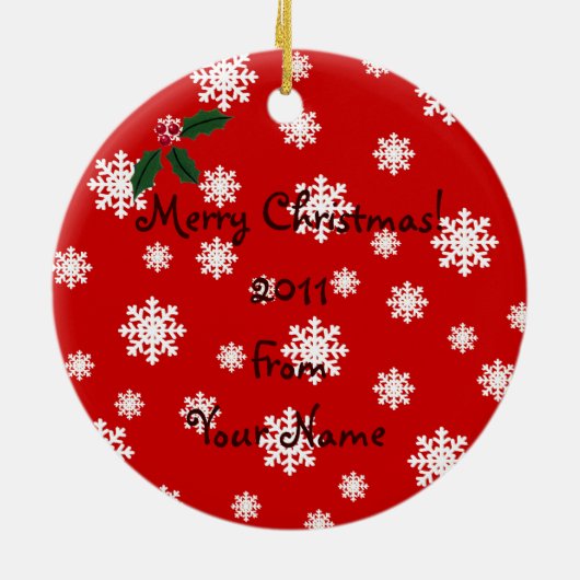 Kimono Girl Cartoon Snowflakes Keramisch Ornament (Achterkant)