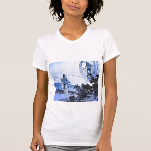 Kimono lady at window - blue version t-shirt (Voorkant)