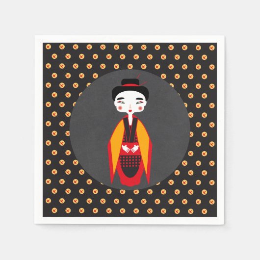 Kimono Meisje Verjaardagsfeestje Servetten (Voorkant)