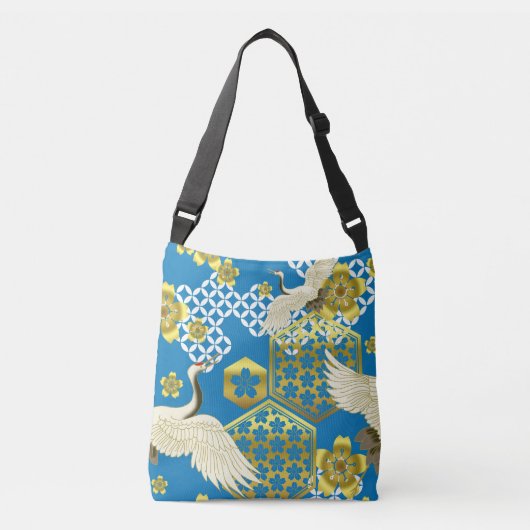 Kimono-patroon geïnspireerd japans weefsel crossbody tas (Voorkant)