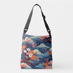 Kimono-patroon geïnspireerd japans weefsel crossbody tas