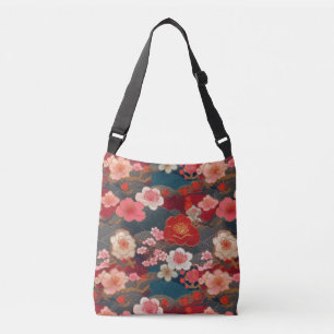 Kimono-patroon geïnspireerd japans weefsel crossbody tas