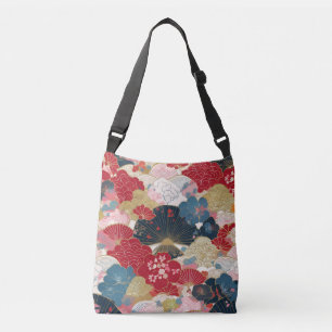 Kimono-patroon geïnspireerd japans weefsel crossbody tas