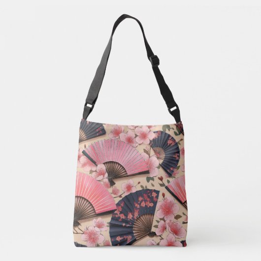 Kimono-patroon geïnspireerd japans weefsel crossbody tas (Achterkant)